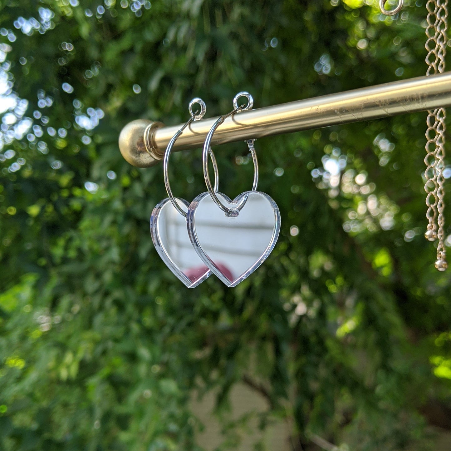 No Bad Vibes Mirror Hoops