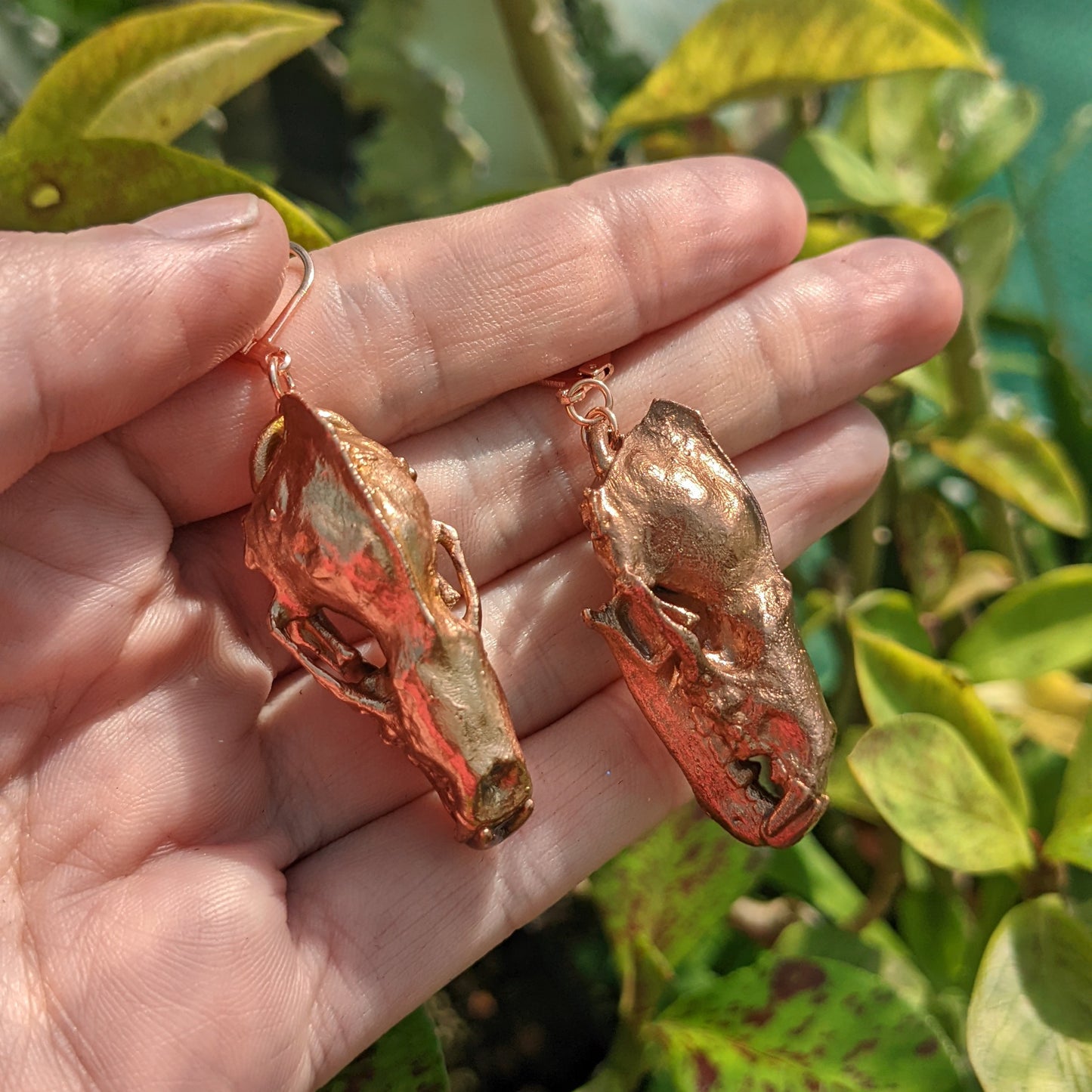 Spectral Bat Skull Earrings