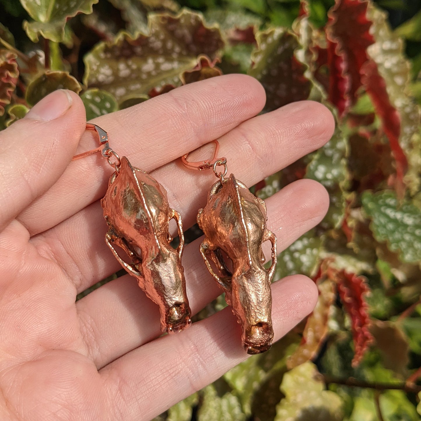 Spectral Bat Skull Earrings