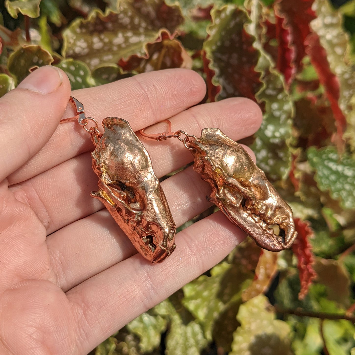 Spectral Bat Skull Earrings