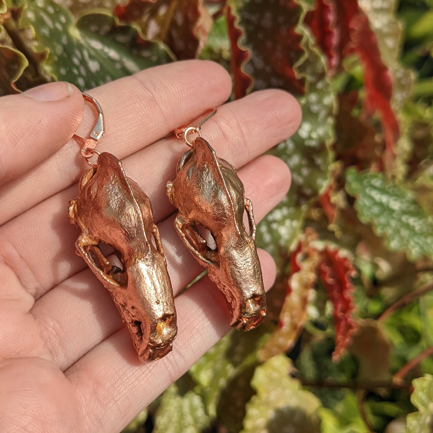 Spectral Bat Skull Earrings