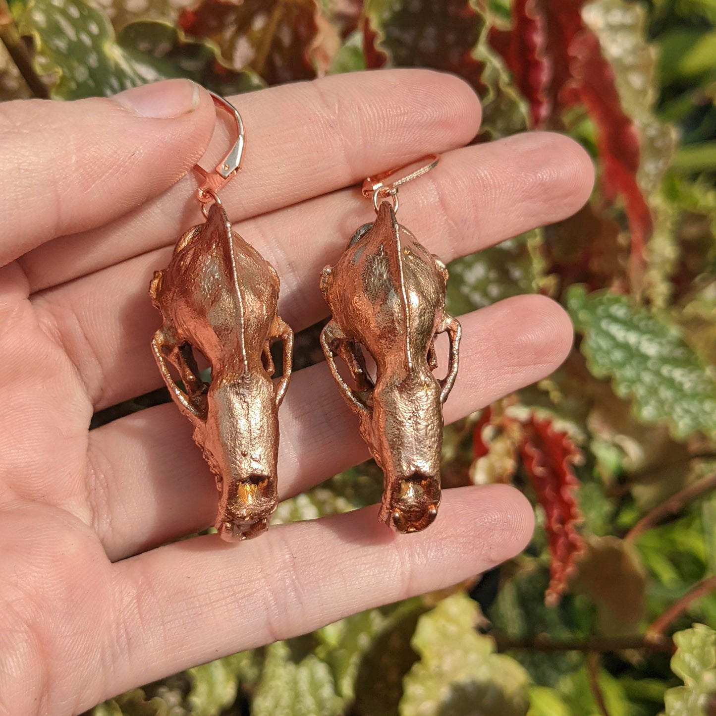 Spectral Bat Skull Earrings