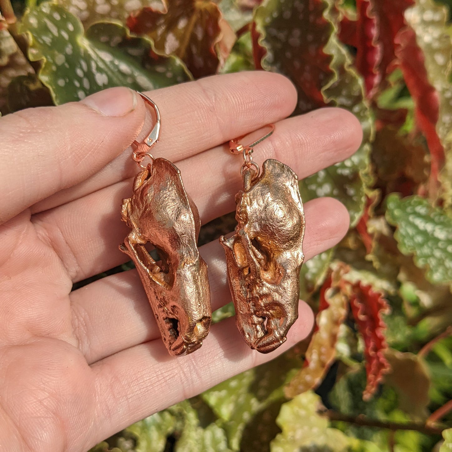 Spectral Bat Skull Earrings