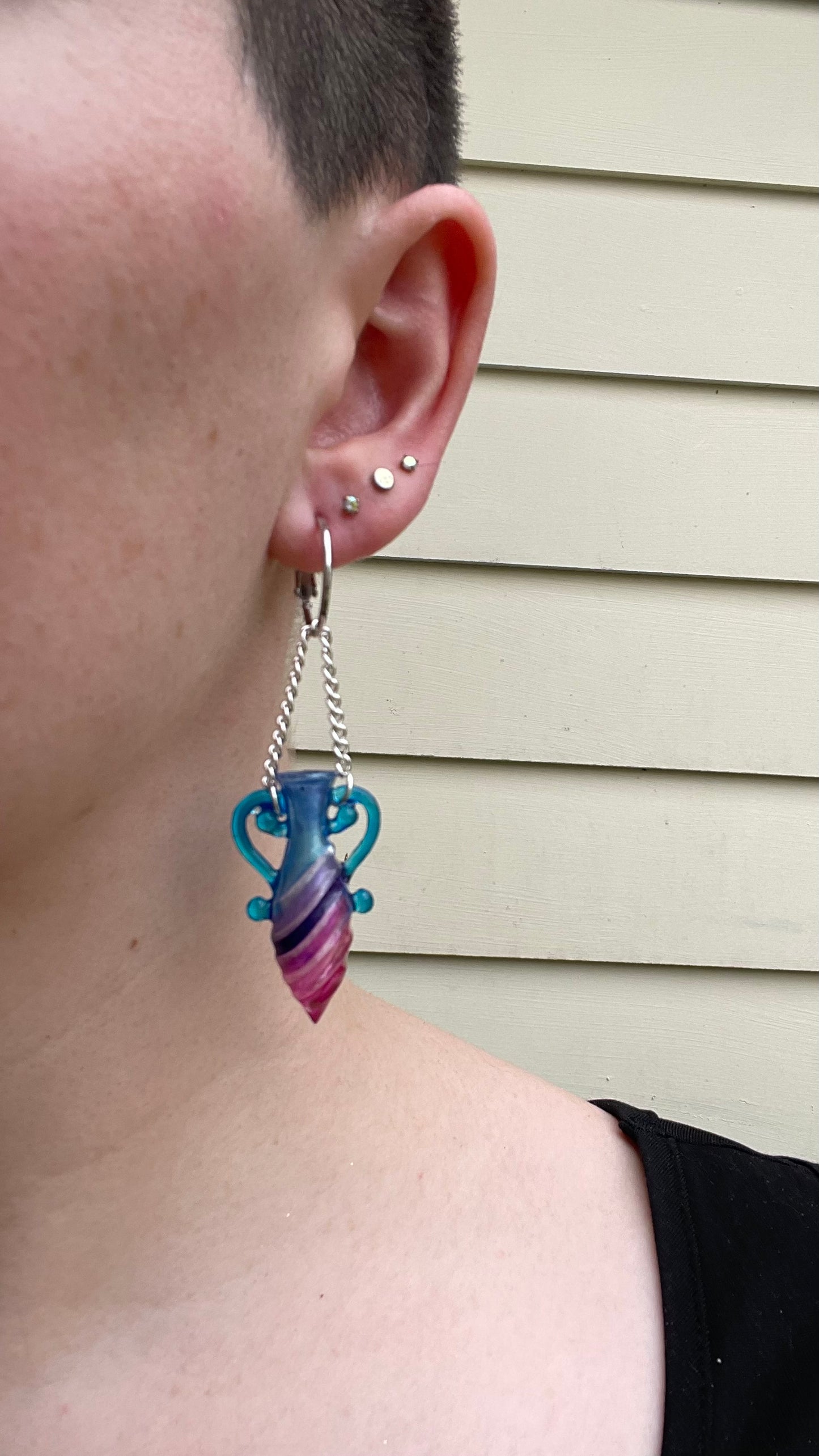 Dreamy Striped Vase Earrings