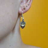 Sacred Heart Earring - Silver - Single