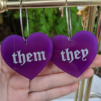 They/Them Pronoun Hoops - Colors