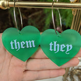 They/Them Pronoun Hoops - Colors