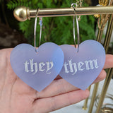 They/Them Pronoun Hoops - Colors