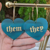They/Them Pronoun Hoops - Colors