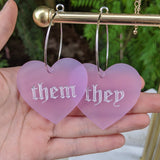 They/Them Pronoun Hoops - Colors
