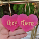 They/Them Pronoun Hoops - Colors