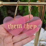 They/Them Pronoun Hoops - Colors