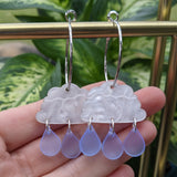 Shimmery Iridescent Raincloud Hoops
