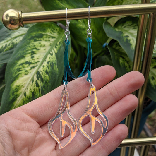 Iridescent Lily Earrings