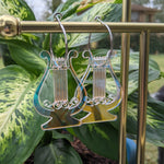 Iridescent Lyre Hoops