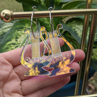 Iridescent Lyre Hoops