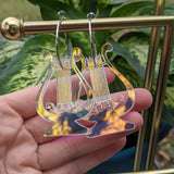 Iridescent Lyre Hoops