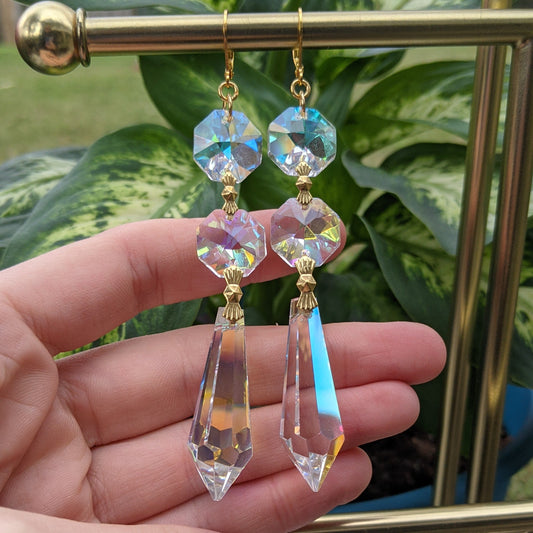 Vintage Glass Icicle Earrings