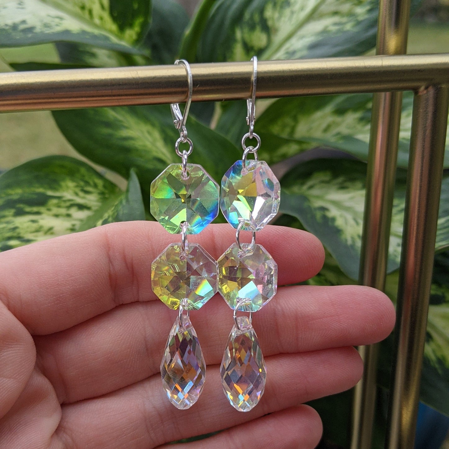 Mini Vintage Glass Teardrop Earrings