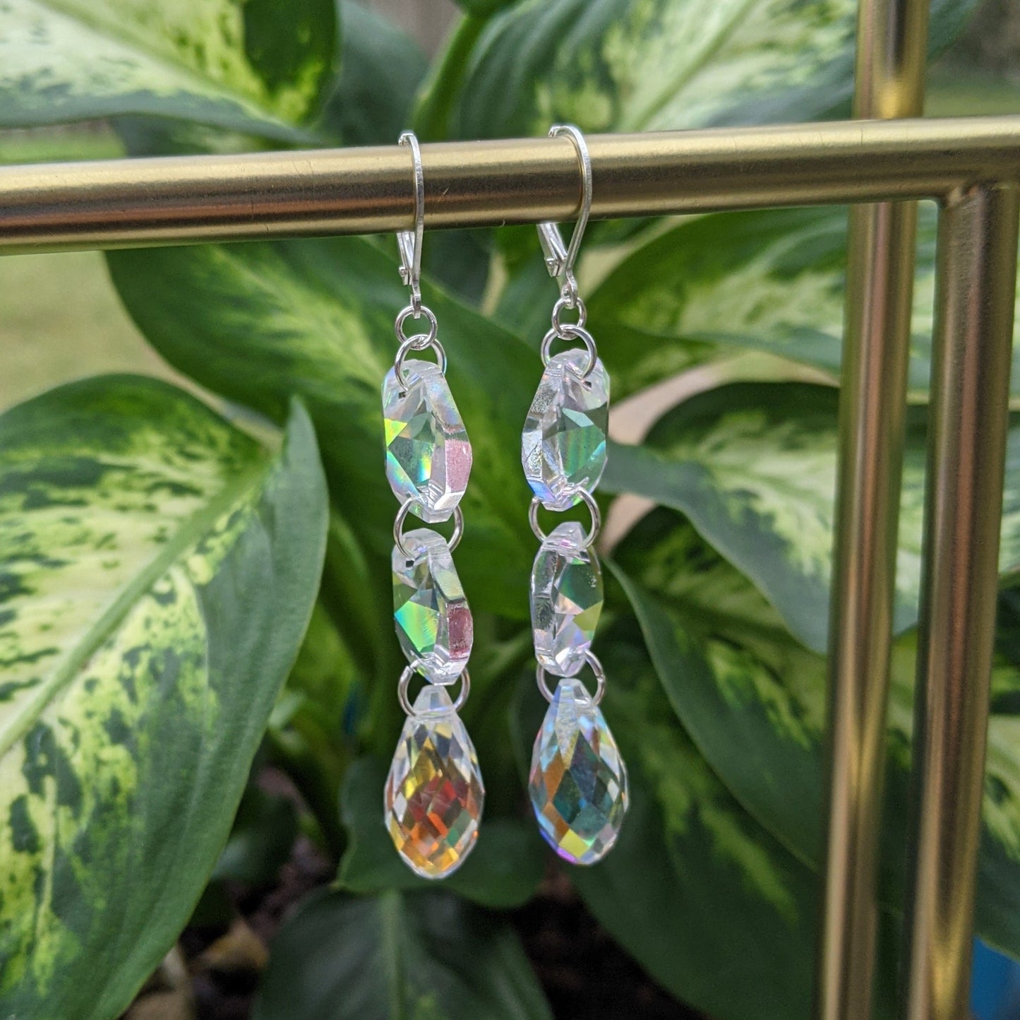 Mini Vintage Glass Teardrop Earrings