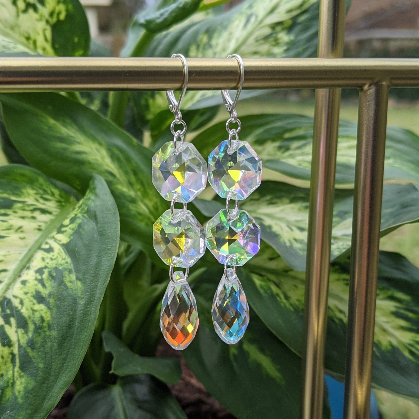 Mini Vintage Glass Teardrop Earrings