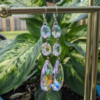 Vintage Glass Crystal Teardrop Earrings