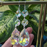Vintage Glass Crystal Teardrop Earrings