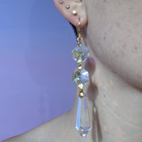 Vintage Glass Icicle Earrings