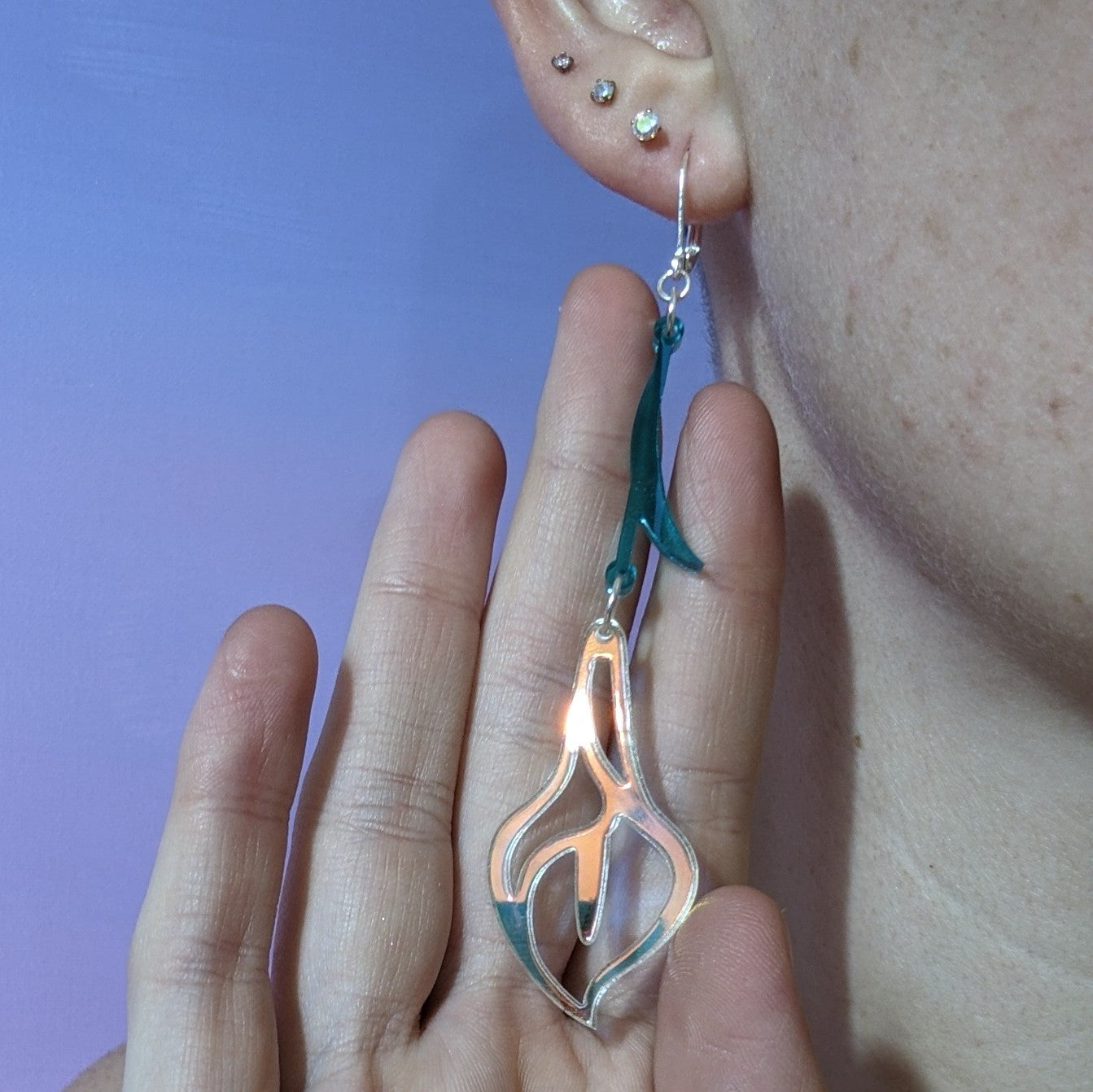 Iridescent Lily Earrings