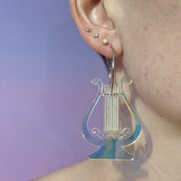 Iridescent Lyre Hoops