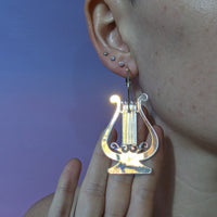 Iridescent Lyre Hoops