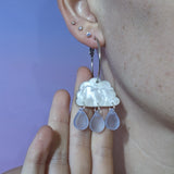Shimmery Iridescent Raincloud Hoops