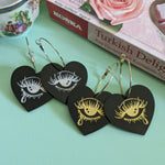 Crybaby Heart Hoops - Black