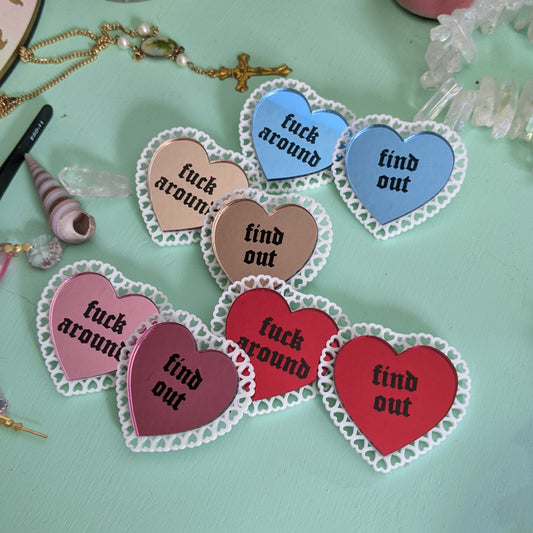 Fuck Around And Find Out Valentines Hairclips