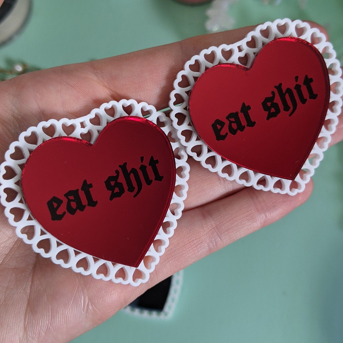 Eat Shit Valentines Hairclips