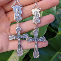 Forgive Me Father Rosary Pair - Silver
