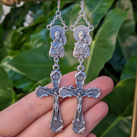 Forgive Me Father Rosary Pair - Silver