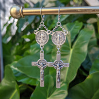 St Benedict's Rosary Pair - Silver