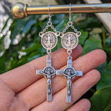 St Benedict's Rosary Pair - Silver