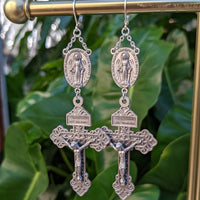 Jesus of Nazareth Rosary Pair - Silver