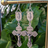 Jesus of Nazareth Rosary Pair - Silver