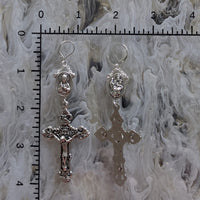 Our Holy Father Fleur De Lis Rosary Pair - Silver