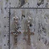 Our Holy Father Fleur De Lis Rosary Pair - Silver