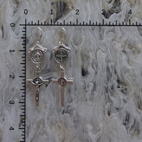 St Benedict's Rosary Pair - Silver