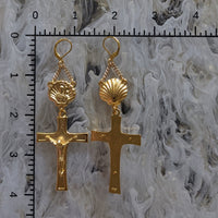 Shell Rosary Pair - Gold