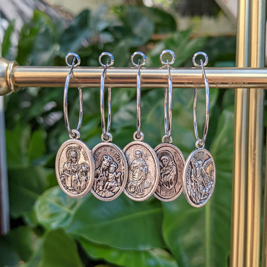 Assorted Saint Medals - Silver - Single