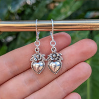 Sacred Heart Earring - Silver - Single