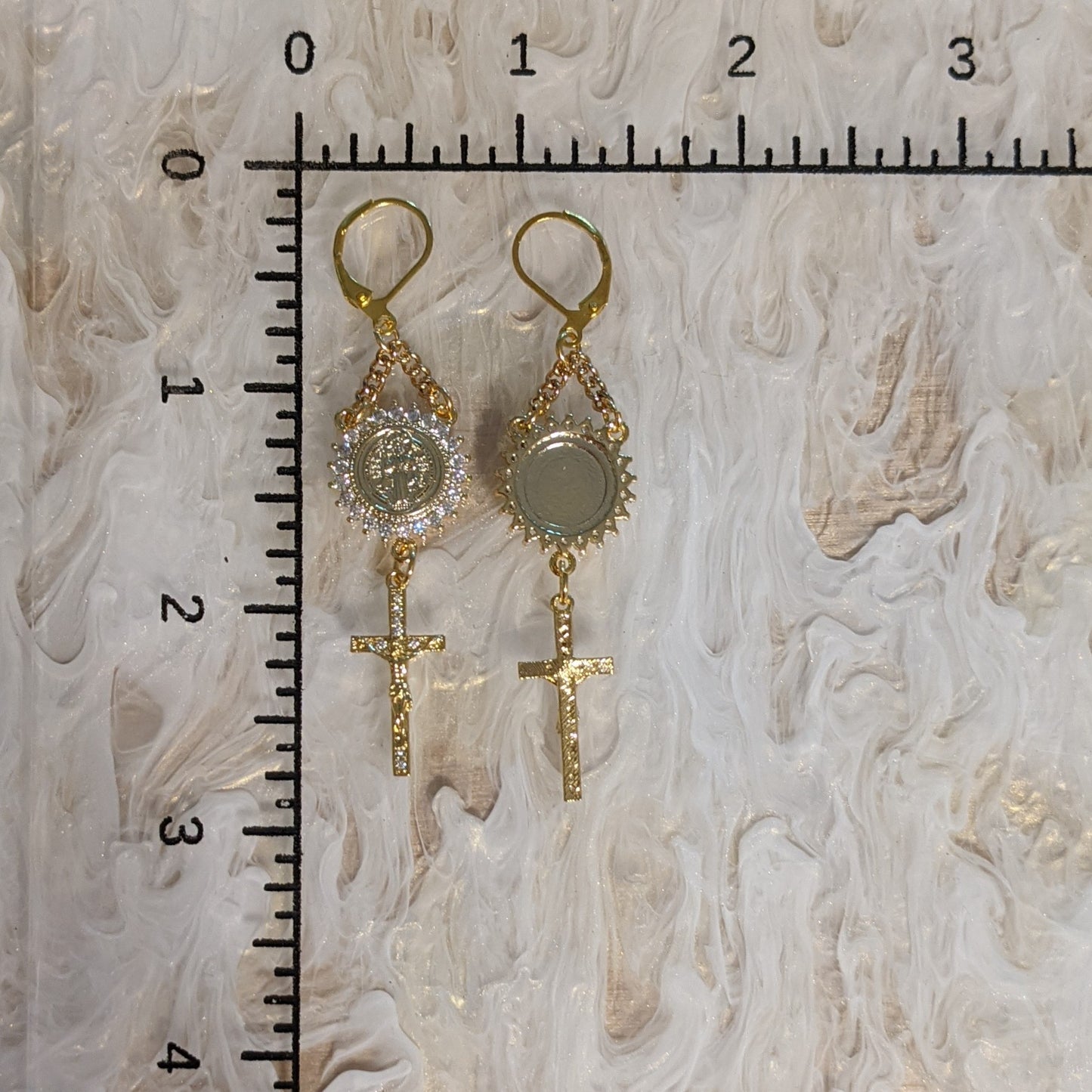 Micro Pave Solid Rosary Pair - Gold