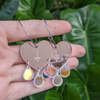 Triple Teardrop Heart Hoops