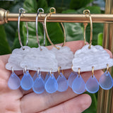 Shimmery Iridescent Raincloud Hoops